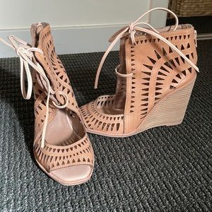 Jeffrey Campbell heel. Nude leather